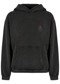 Merchcode Damen Kapuzenpullover "Merchcode Ladies K Heart Acid Washed Oversized Hoody", schwarz, casual, Gr. M, mehrfarbig, 95% Baumwolle, 5%