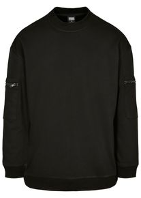 Urban Classics Herren Rundhalspullover "Urban Classics Herren Training Terry Crew", schwarz, casual, Gr. M, unifarben, 65% Baumwolle, 35% Polyester,
