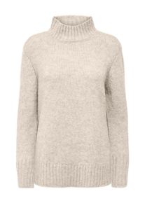 Only Damen Stehkragenpullover "ONLAYA LIFE LS HIGH NECK CC KNT", weiß, modisch, Gr. S, meliert, Strick, Obermaterial: 77% Polyester, 20% Polyacryl,