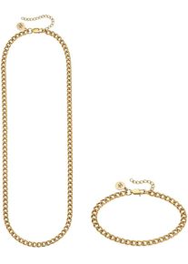 HECHTER PARIS Damen Ketten und Armband Set "Multipack Schmuck Geschenk Armschmuck Halsschmuck", gold, Edelstahl, Schmuck-Sets