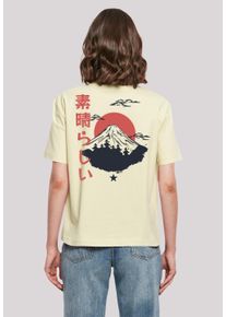 F4NT4STIC Damen T-Shirt "Mount Fuji", gelb, casual, Gr. S, Obermaterial: 100% Baumwolle, Shirts, Print