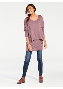 Heine Damen Rundhalsshirt "Rundhals-Shirt", rot, Gr. 34, unifarben, 95% Viskose, 5% Elasthan, Shirts