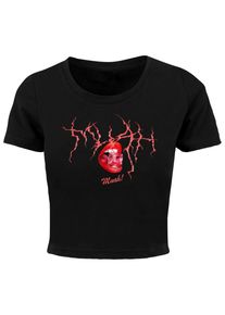MISS TEE Herren T-Shirt "Miss Tee Damen Muah Cropped Tee", schwarz, klassisch, Gr. XS, unifarben, 100% Baumwolle, Shirts
