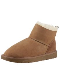 Tamaris Damen Winterboots, Gr. 41, braun, Veloursleder, unifarben, casual, Schuhe, zum Schlupfen