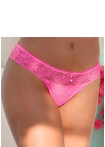 Lascana Damen String, Gr. 44, pink, Spitze, Obermaterial: 88% Polyamid, 6% Elasthan, 6% Polyester, Unterhosen, rundum aus zarter Jacquardspitze mit