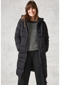 Cecil Damen Steppmantel, schwarz, casual, Gr. XS, unifarben, Stoff, 100% Polyester, Mäntel, mit Kapuze