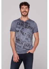 CAMP DAVID Herren V-Shirt, blau, casual, Gr. XXL, bedruckt, Material: 100% Baumwolle, Shirts, aus Baumwolle