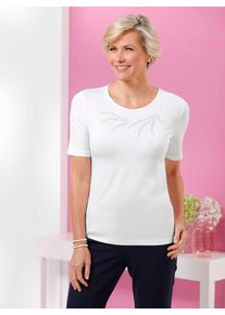 CLASSIC Damen Kurzarmshirt "Shirt", beige, Gr. 38, unifarben, 95% Viskose, 5% Elasthan, Shirts
