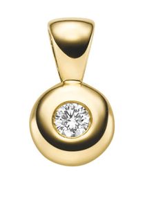Adelia´s ADELIA ́S Damen Ketten-Anhänger "Damen 585 Gold Anhänger mit Diamant Brillant Ø 7,4 mm", 0,1 ct VVS = sehr sehr kleine Einschlüsse, Gelbgold