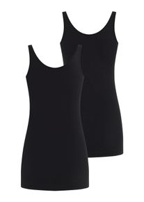 Laura Scott Damen Longtop, schwarz, Basic, Gr. 38, unifarben, Jersey, Obermaterial: 95% Baumwolle, 5% Elasthan, Tops, mit Stretchanteil