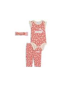 Puma Kinder Jogginganzug "Minicats Essentials Animal Newborn 3-teiliges Set Kinder"peach frost rot, Gr. 80, Obermaterial: 100% Baumwolle, Sportanzüge