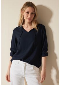 Cecil Damen Shirtbluse, blau, casual, Gr. M, unifarben, Stoff, 100% Viskose, Blusen, aus softer Viskose