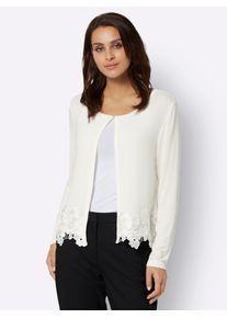 Lady Damen Shirtjacke "Shirtbolero", beige, Gr. 40, unifarben, 100% Viskose, Spitze:100% Polyester, Shirts