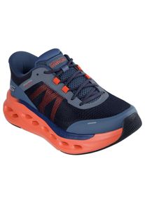 Skechers Herren Slip-On Sneaker "MAX CUSHIONING GLIDE-STEP", Gr. 42, blau, Textil, Synthetik, kontrastfarbene Details, sportlich, Schuhe, Slipper,