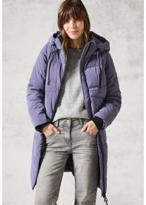 Cecil Damen Steppmantel, lila, casual, Gr. XL, unifarben, Strukturmuster, Steppware, Obermaterial: 100% Polyester, Mäntel, mit Kapuze