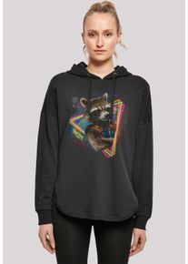 F4NT4STIC Damen Kapuzenpullover "Marvel Guardians of the Galaxy Neon Rocket", schwarz, casual, Gr. M, Obermaterial: 100% Baumwolle, Pullover, Print
