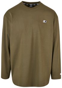 Herren Langarmshirt "Starter Black Label Herren Starter Essential Longsleeve", grün, casual, Gr. M, STARTER Black Label, unifarben, 100% Baumwolle,