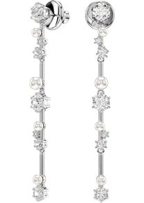 Swarovski Damen Paar Ohrstecker "Schmuck Geschenk Constella Drop-Ohrhänger, 5705614", Metall-Perlen, silber, Metall, Perlen, Ohrringe, mit Swarovski
