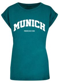 Merchcode Herren T-Shirt "Merchcode Damen Ladies Munich Wording - T-Shirt", blau, casual, Gr. M, bedruckt, 100% Baumwolle, Shirts