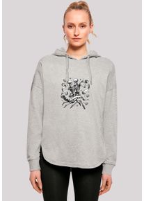 F4NT4STIC Damen Kapuzenpullover "Skelettpaar tanzt mit Band", grau, casual, Gr. XS, Obermaterial: 100% Baumwolle, Pullover, Premium Qualität