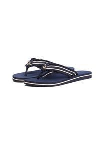 Tommy Hilfiger Damen Zehentrenner "TH WEBBING BEACH SANDAL", Gr. 36, blau, Textil, sportlich, Schuhe, Dianette, Sommerschuh, Strandschuh mit