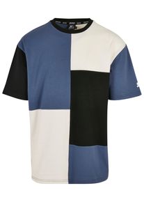 Herren T-Shirt "Starter Black Label Herren Starter Patchwork Oversize Tee", blau, casual, Gr. S, STARTER Black Label, mehrfarbig, 100% Baumwolle,