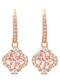 Swarovski Damen Paar Ohrhänger "Una Sparkling Dc Glücksklee, 5516477", Metall, rosa, Metall, Ohrringe, mit Swarovski Kristall