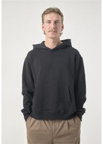 Cleptomanicx Herren Kapuzensweatshirt "Boxy Hooded Ligull Boxy Crop", schwarz, casual, Gr. L, unifarben, 100% Baumwolle, Sweatshirts, in lockerer