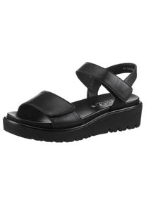 Ara Damen Sandalette "BILBAO", Gr. 41, schwarz, Glattleder, unifarben, casual, Schuhe, Sommerschuh, Sandale, Keilabsatz, Klett, Weite G (weit)