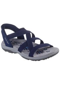 Skechers Damen Sandale "REGGAE SLIM-STRETCH FLEX", Gr. 35, blau, Textil, Lederimitat, casual, Schuhe, Flats, Trekking Sandale mit Slip-ins Funktion