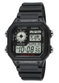 Herren Chronograph, schwarz, CASIO TIMELESS COLLECTION, Armbanduhren, Quarzuhr, Armbanduhr, Herrenuhr, Digitaluhr, bis 10 bar wasserdicht
