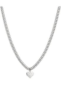 Damen Kette mit Anhänger "Schmuck Geschenk Edelstahl Halskette Herz, LJ-0850-N-45", Edelstahl, L: 45cm B: 4mm, silber, Liebeskind Berlin, Edelstahl,