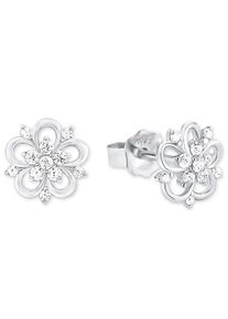 Amor Damen Paar Ohrstecker "Schmuck Geschenk Ohrschmuck Blume, Glitzerohrstecker Silber 925", Silber 925 (Sterlingsilber), silber, Silber 925
