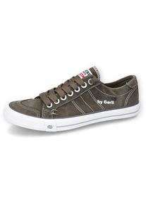 Herren Slip-On Sneaker, Dockers by Gerli, Gr. 42, grün, Textil, washed, casual, Schuhe, Freizeitschuh, Retro Sneaker, Fake Schnürung, in cooler