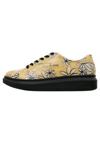 DOGO Damen Plateausneaker "Myra Mexican Damen Sneaker / Female", Gr. 38, gelb, Lederimitat, Schuhe, Vegan