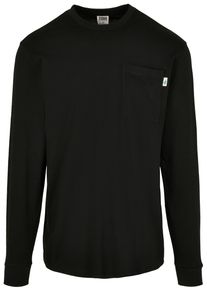 Urban Classics Herren Longsleeve "Urban Classics Herren Organic Basic Pocket LS", schwarz, klassisch, Gr. S, unifarben, 100% Baumwolle, Shirts