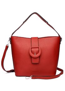 Damen Schultertasche "Buckle", Collezione Alessandro, rot, Lederimitat, Taschen, mit dekorativer Gürtelschließe