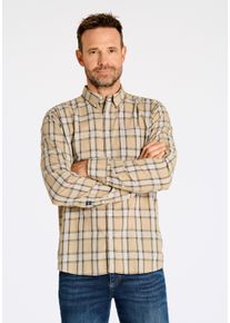 Bison Herren Flanellhemd "Bison Freizeithemd", beige, Gr. XL, Oberstoff: 100% Baumwolle, Hemden