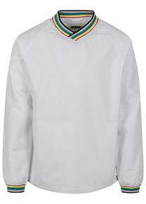 Urban Classics Herren Rundhalspullover "Urban Classics Herren Warm Up Pull Over", weiß, casual, Gr. L, gestreift, 100% Polyester, Pullover