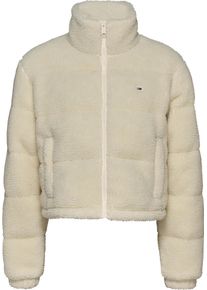 Tommy Jeans Damen Kurzjacke "TJW CRP TEDDY ESSENTIAL PUFFER", weiß, casual, Gr. XL, unifarben, Web, Obermaterial: 100% Polyester. Futter: 100%