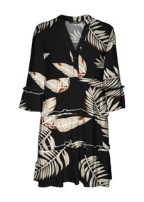 Véro Moda VERO MODA Damen Tunikakleid "VMEASY JOY 3/4 SHORT DRESS WVN GA"schwarz aop:fioni, modisch, Gr. L, bedruckt, Web, Obermaterial: 100% Viskose, Kleider,
