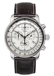 Zeppelin Herren Chronograph "100 Jahre", braun, Armbanduhren, Quarzuhr, Armbanduhr, Herrenuhr, Made in Germany, Lederarmband
