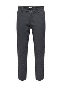 Only & Sons ONLY & SONS Herren Chinohose "ONSNICKY PETE SLIM 0241 PANT", grau, modisch, Gr. 31, unifarben, Web, Obermaterial: 98% Baumwolle, 2% Elasthan, Hosen