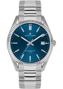 Jacques Lemans Damen Quarzuhr "Derby", silber, Armbanduhren, Armbanduhr,Herrenuhr,Damenuhr,Edelstahlarmband,bis 10 bar wasserd.