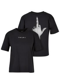 MISS TEE Herren Kurzarmshirt "Miss Tee Damen I Don't Give A F Tee", schwarz, casual, Gr. M, unifarben, 100% Baumwolle, Shirts