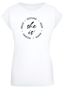 Merchcode Herren T-Shirt "Merchcode Damen Ladies Mothers Day - She is T-Shirt", weiß, casual, Gr. 5XL, bedruckt, 100% Baumwolle, Shirts