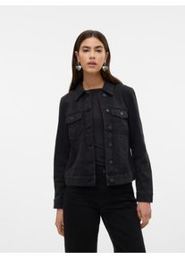 Véro Moda VERO MODA Damen Jeansjacke "VMZORICA LS DENIM JACKET MIX NOOS", schwarz, modisch, Gr. S, unifarben, Denim/Jeans, Obermaterial: 80% Baumwolle, 20%