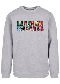 ABSOLUTE CULT Herren Rundhalspullover "ABSOLUTE CULT Herren Marvel Logo Character Infill Crewneck", grau, casual, Gr. L, 50% Baumwolle, 50%