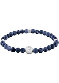 Tommy Hilfiger Herren Armband "TH85-MEN BEADS, 2790608, 2790609", Edelstahl, blau, Edelstahl, Armbänder, mit Sodalith oder Onyx