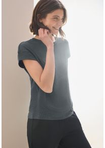 Cecil Damen T-Shirtslate khaki, casual, Gr. S, unifarben, Jersey, Obermaterial: 65% Modal, 35% Polyester, Shirts, in Struktur-Optik
